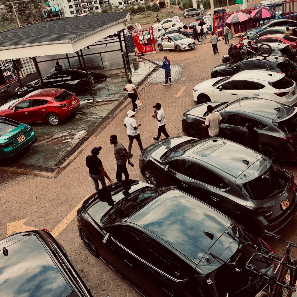 Overhead View of Axela Kenya Car Meet